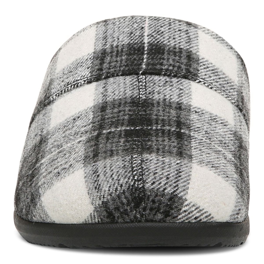 Black Plaid Alfons Mule Slipper Vionic