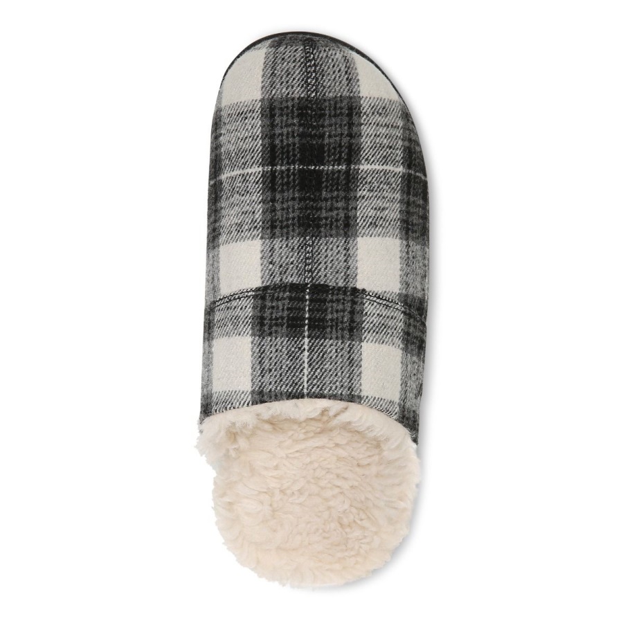 Black Plaid Alfons Mule Slipper Vionic