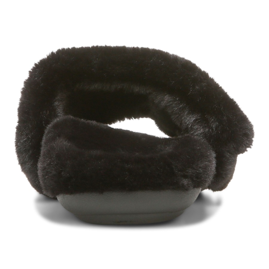 Black Plush Vionic Dream Plush Slipper