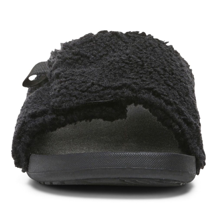 Black Shearling Keira Slide Sandal Vionic