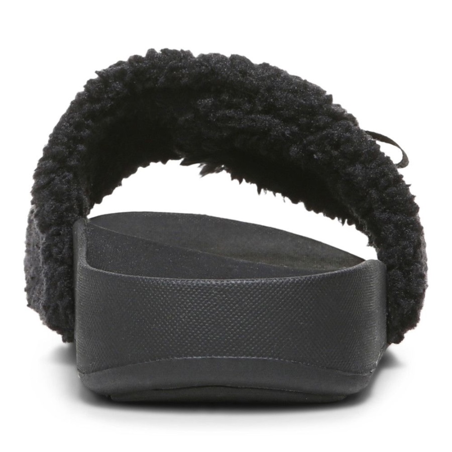 Black Shearling Keira Slide Sandal Vionic