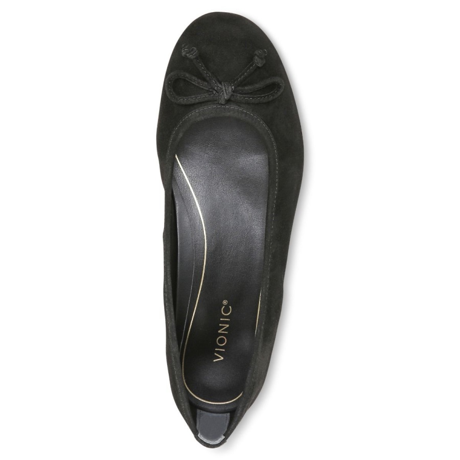 Black Suede Vionic Callisto Flat