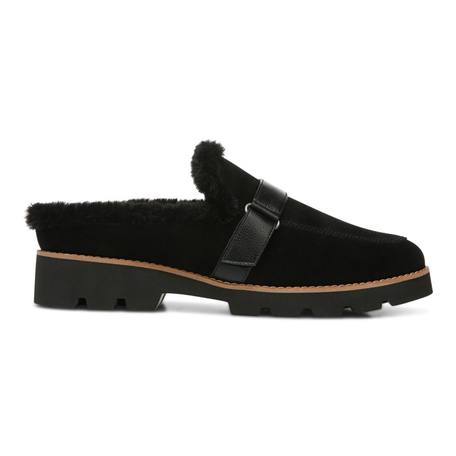 Black Suede Vionic Kailen Mule