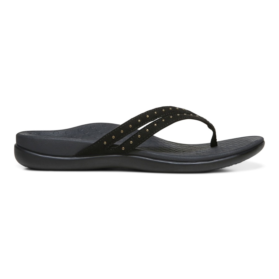 Black Tasha Toe Post Sandal Vionic