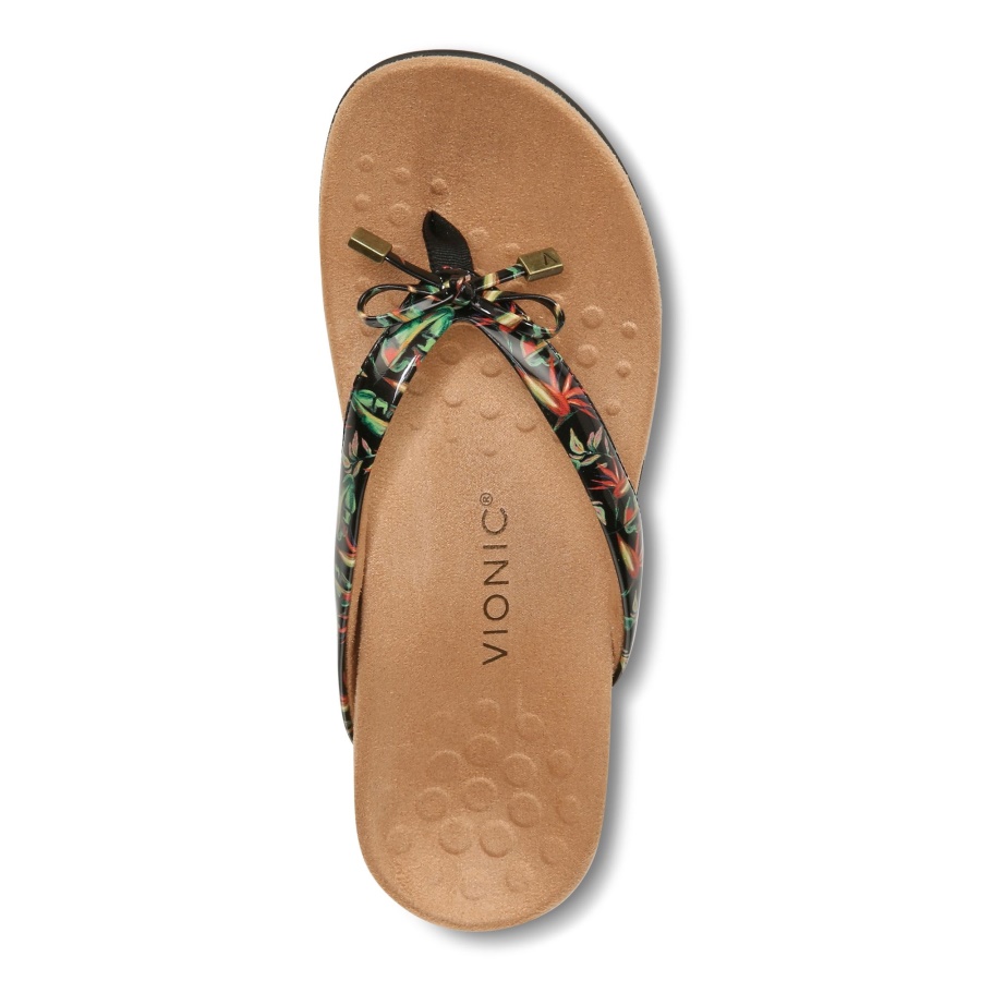 Black Tropical Vionic Bella Toe Post Sandal