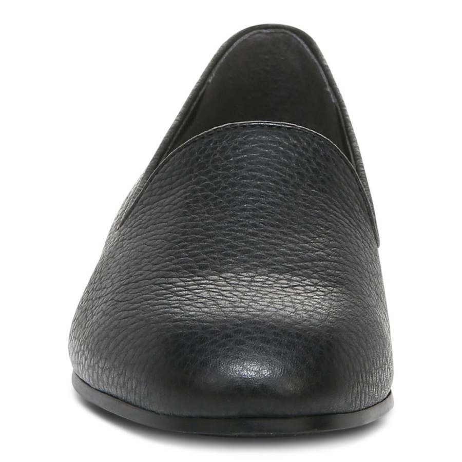 Black Tumbled Leather Willa Slip on Flat Vionic