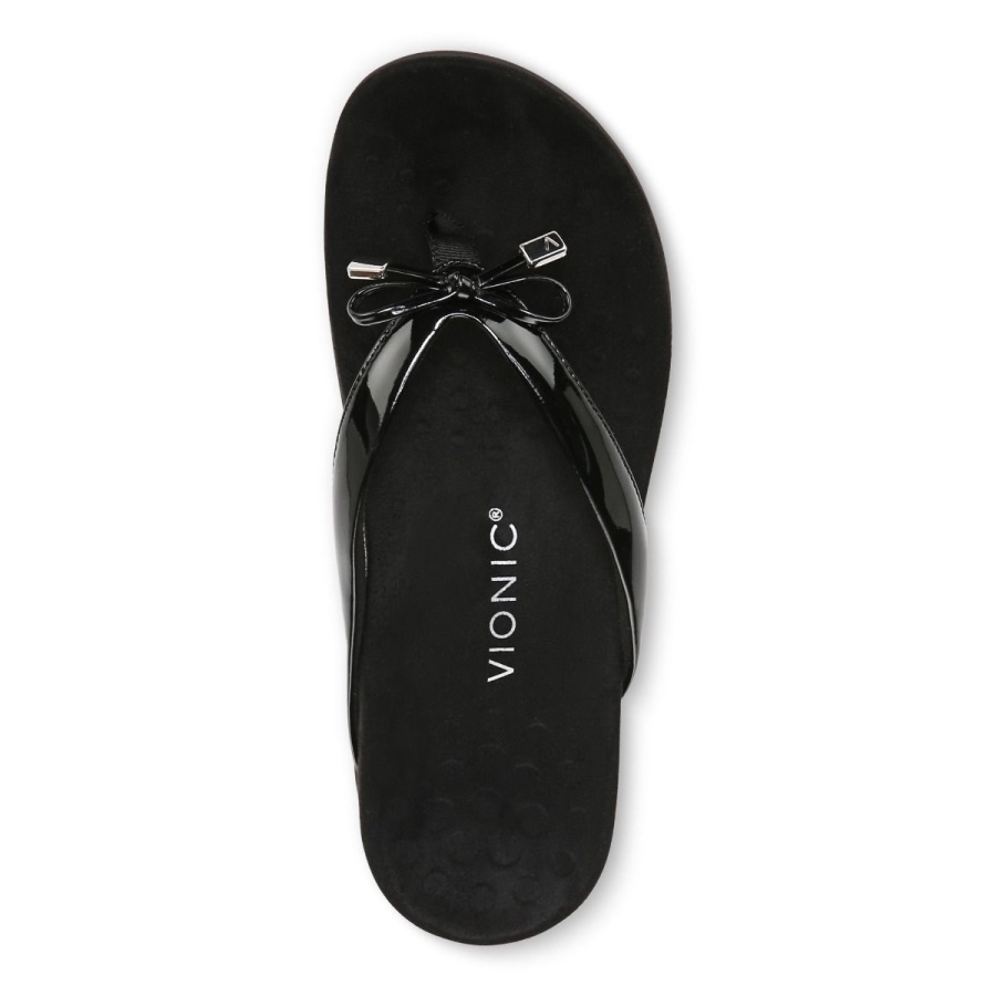 Black Vionic Bella Toe Post Sandal