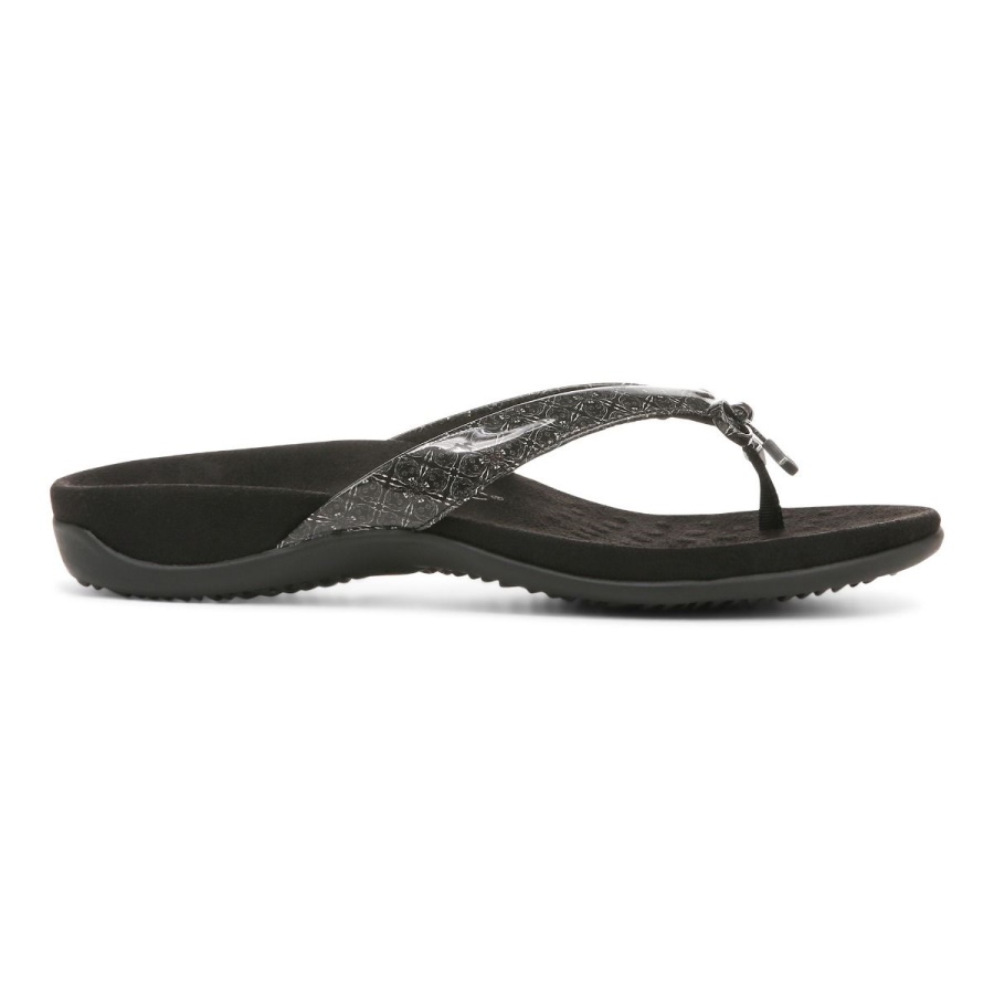 Black Vionic Bella Toe Post Sandal