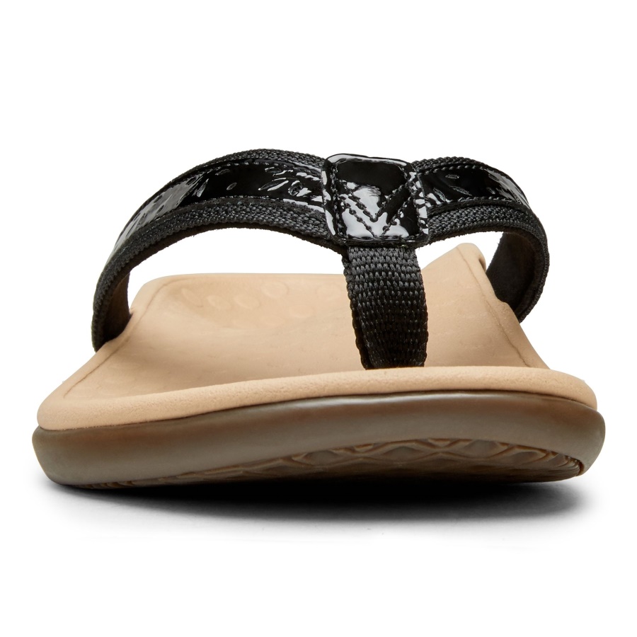 Black Vionic Casandra Toe Post Sandal