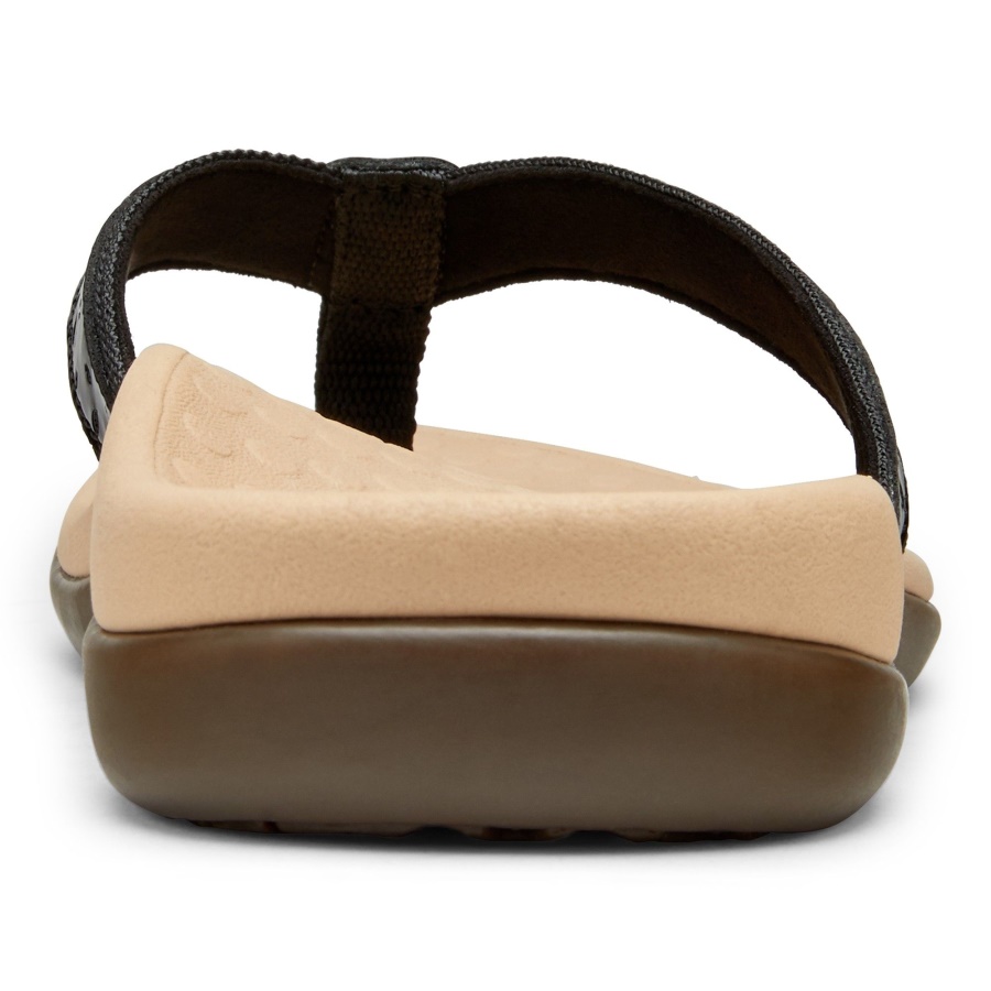 Black Vionic Casandra Toe Post Sandal