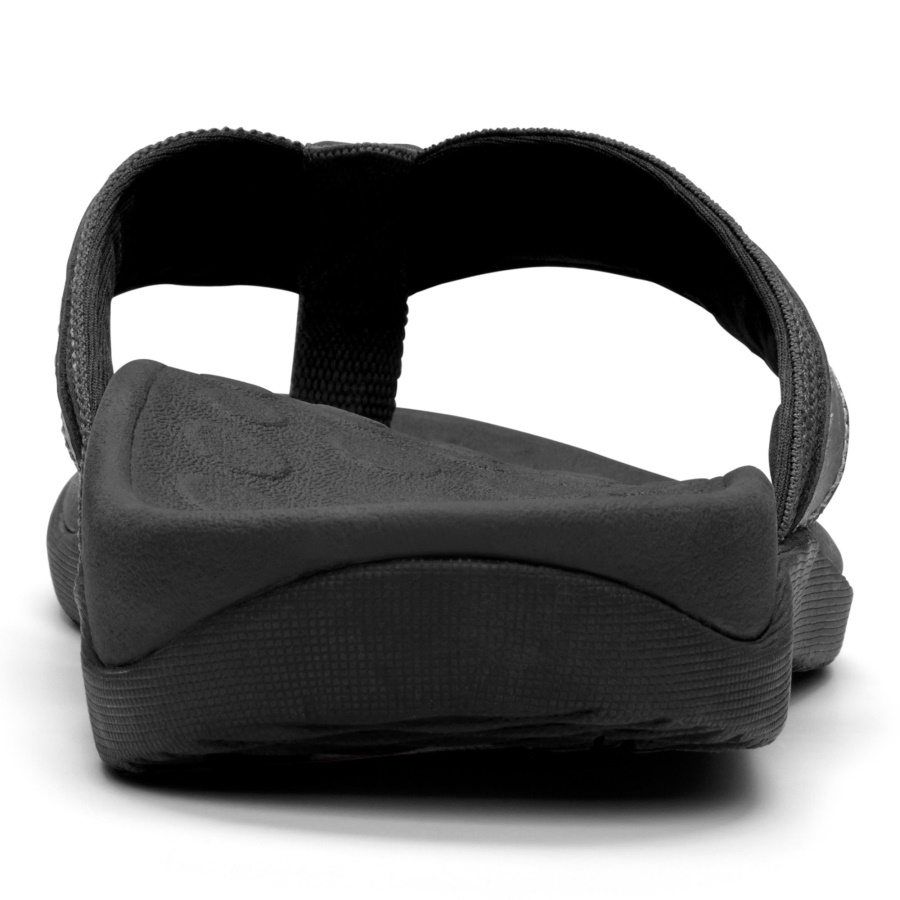 Black Vionic Men\s Tide Toe Post Sandal