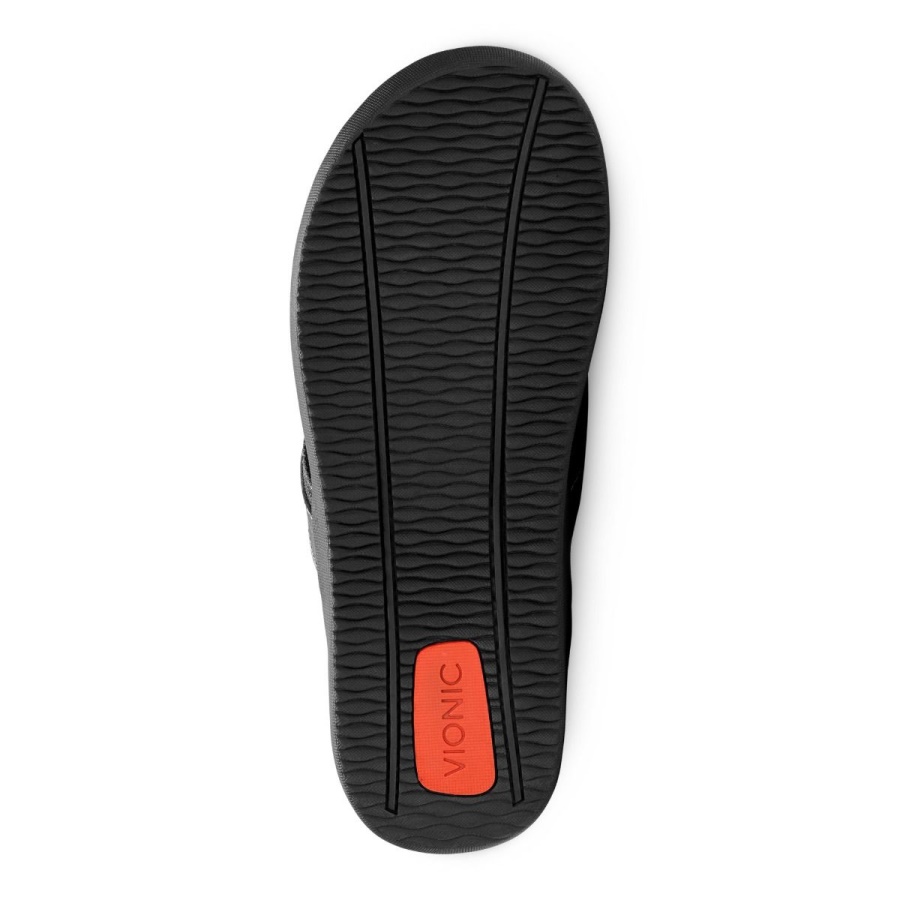 Black Vionic Men\s Tide Toe Post Sandal
