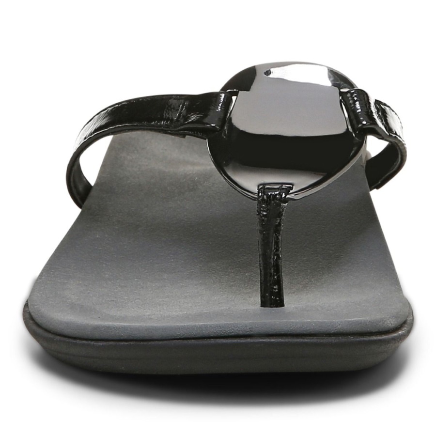 Black Vionic Raysa Toe Post Sandal