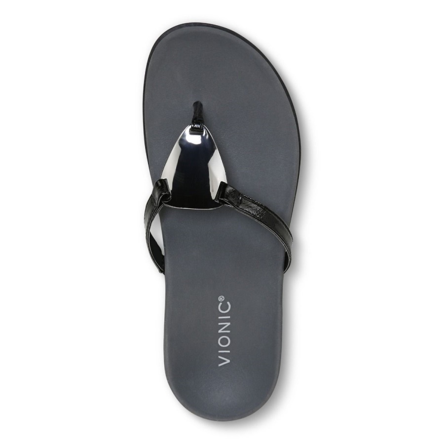 Black Vionic Raysa Toe Post Sandal