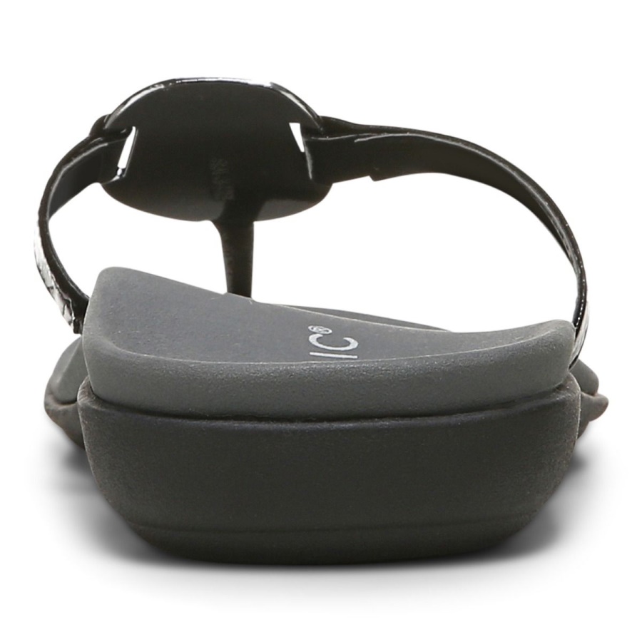 Black Vionic Raysa Toe Post Sandal