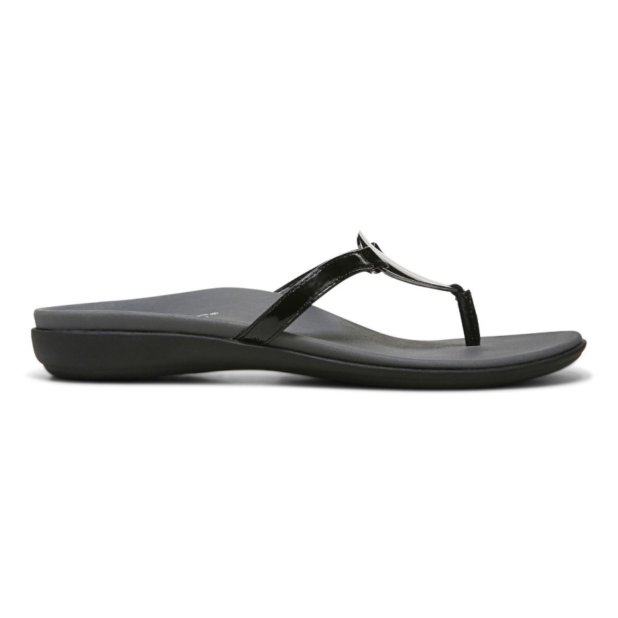 Black Vionic Raysa Toe Post Sandal