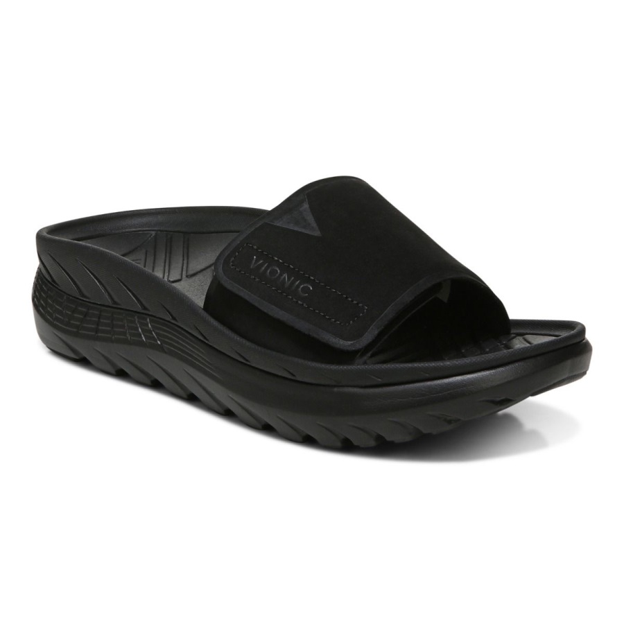 Black Vionic Rejuvenate All Gender Recovery Sandal