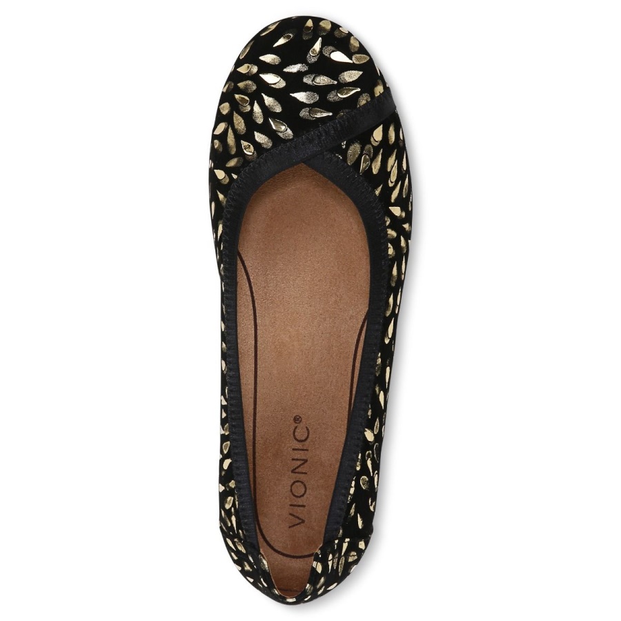 Caroll Ballet Flat Black Suede Vionic