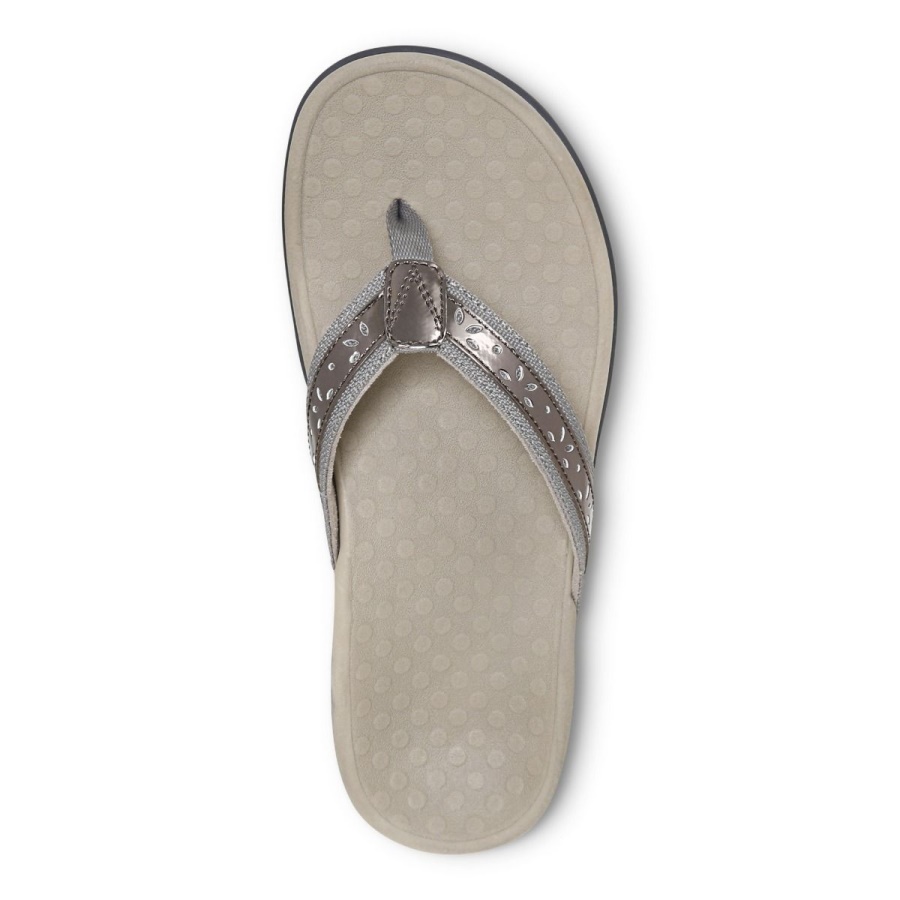 Casandra Toe Post Sandal Vionic Dark Pewter