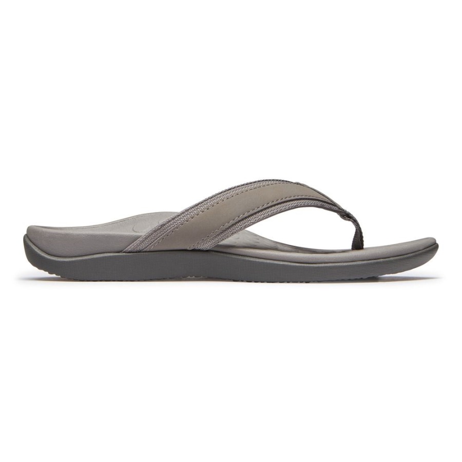 Charcoal Men\s Tide Toe Post Sandal Vionic