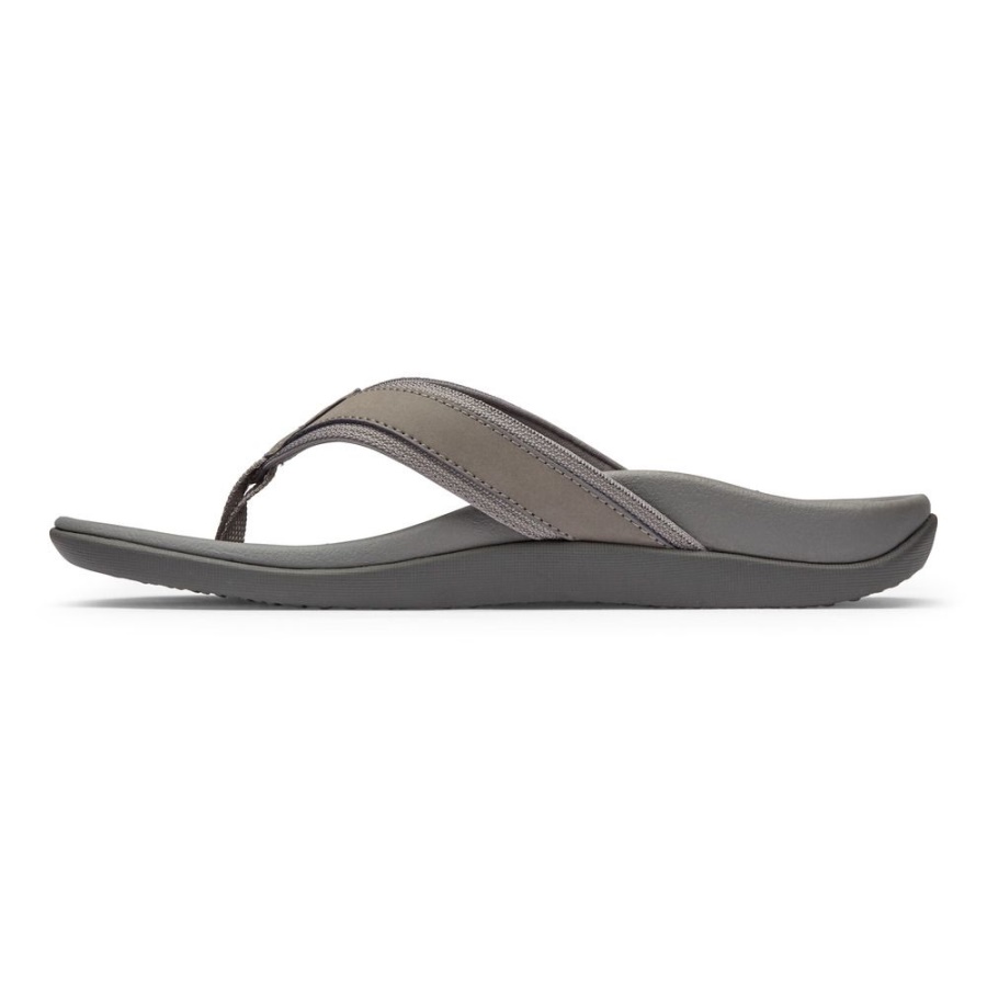 Charcoal Men\s Tide Toe Post Sandal Vionic