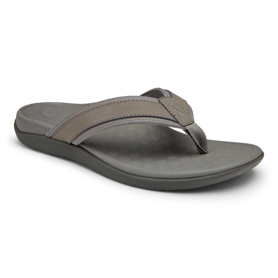 Charcoal Vionic Mens Tide Toe Post Sandal