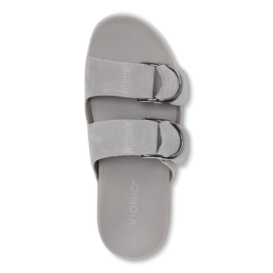 Corlee Slide Sandal Vionic Light Grey