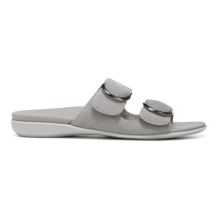 Corlee Slide Sandal Vionic Light Grey