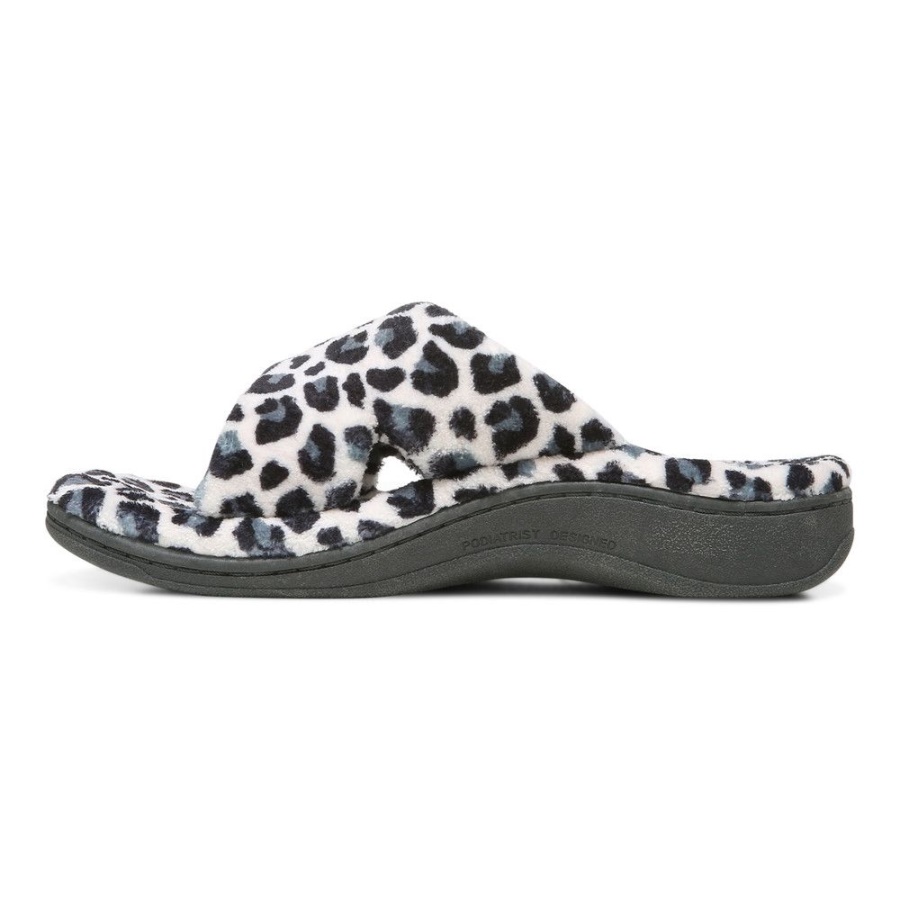Cream Leopard Relax Slipper Vionic