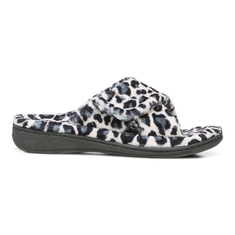 Cream Leopard Relax Slipper Vionic