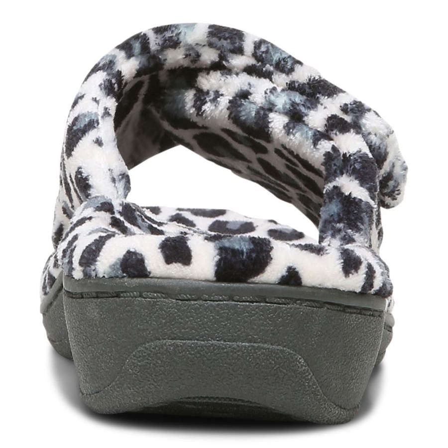 Cream Leopard Relax Slipper Vionic