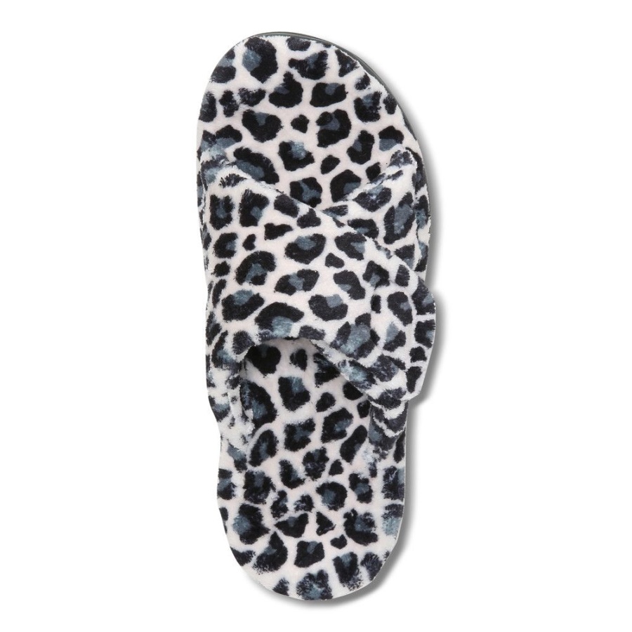 Cream Leopard Relax Slipper Vionic
