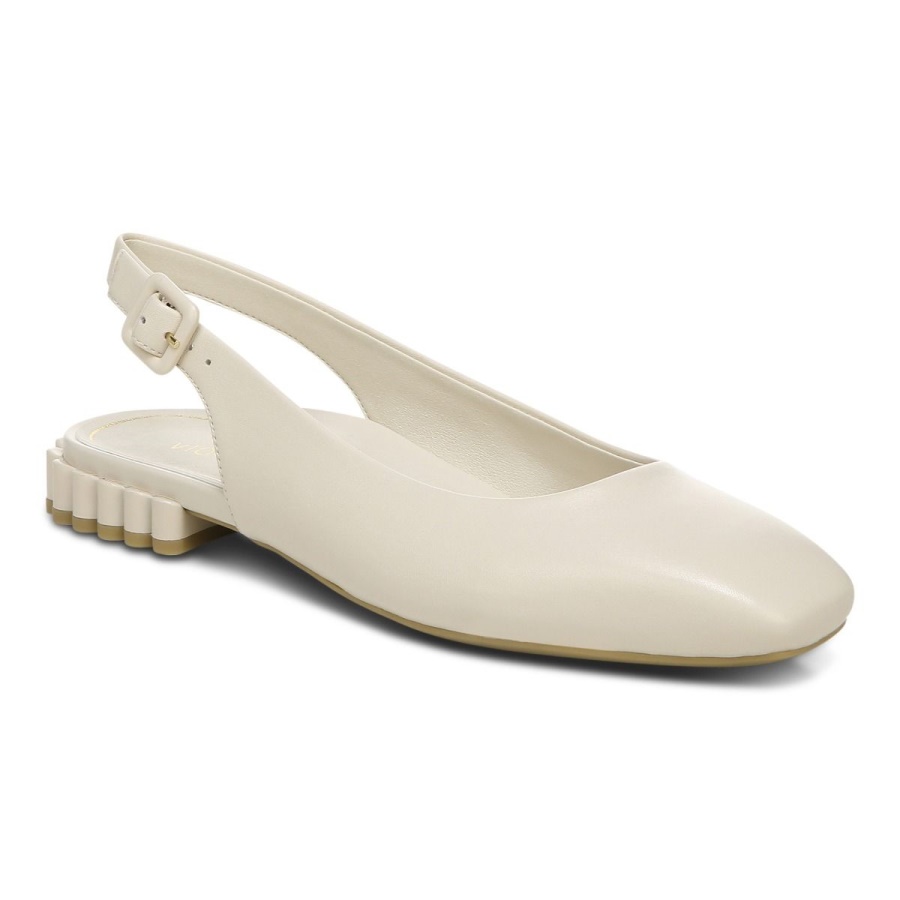Cream Vionic Delphine Slingback Flat