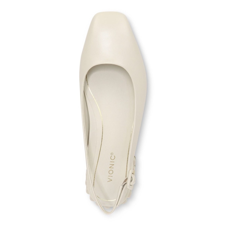 Cream Vionic Delphine Slingback Flat