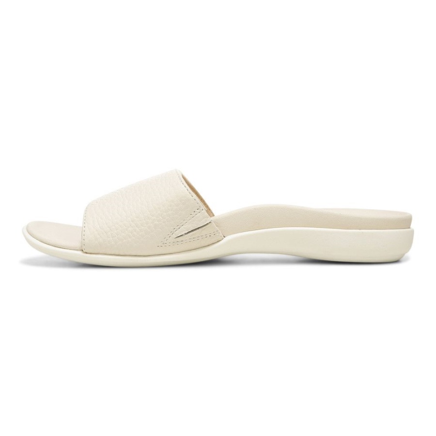 Cream Vionic Val Slide Sandal