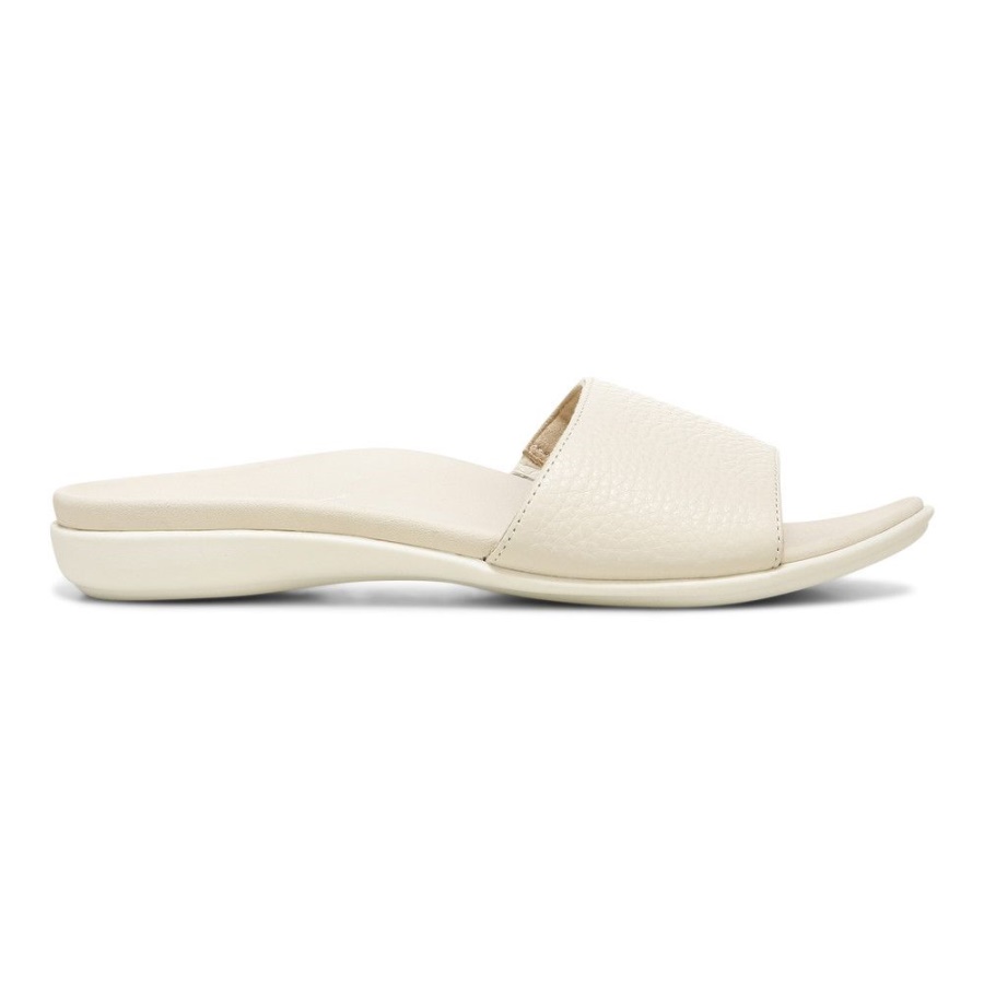 Cream Vionic Val Slide Sandal