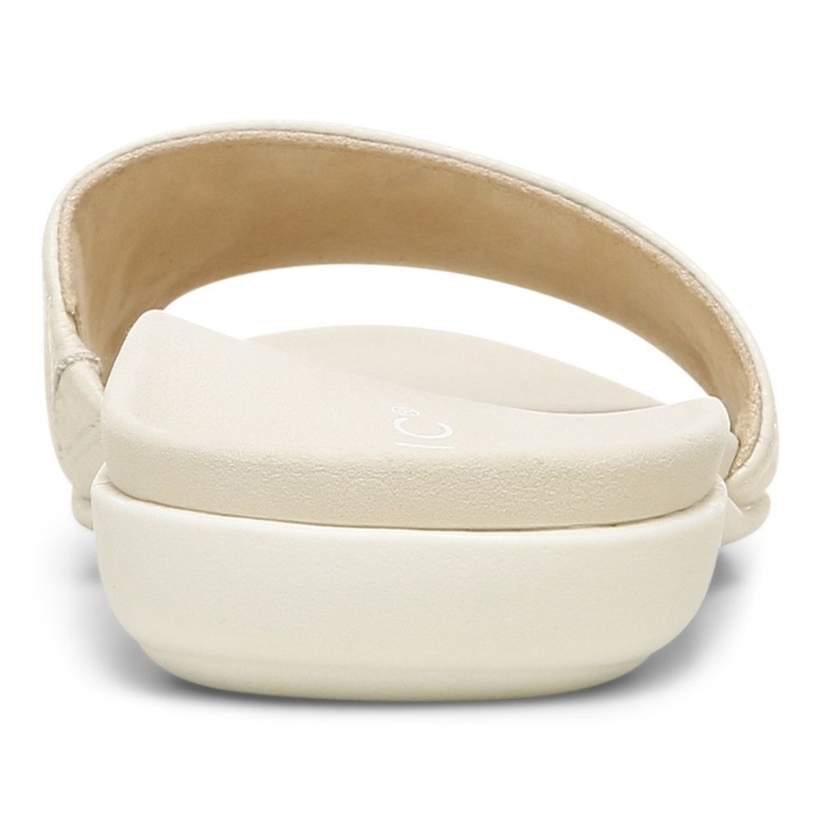 Cream Vionic Val Slide Sandal