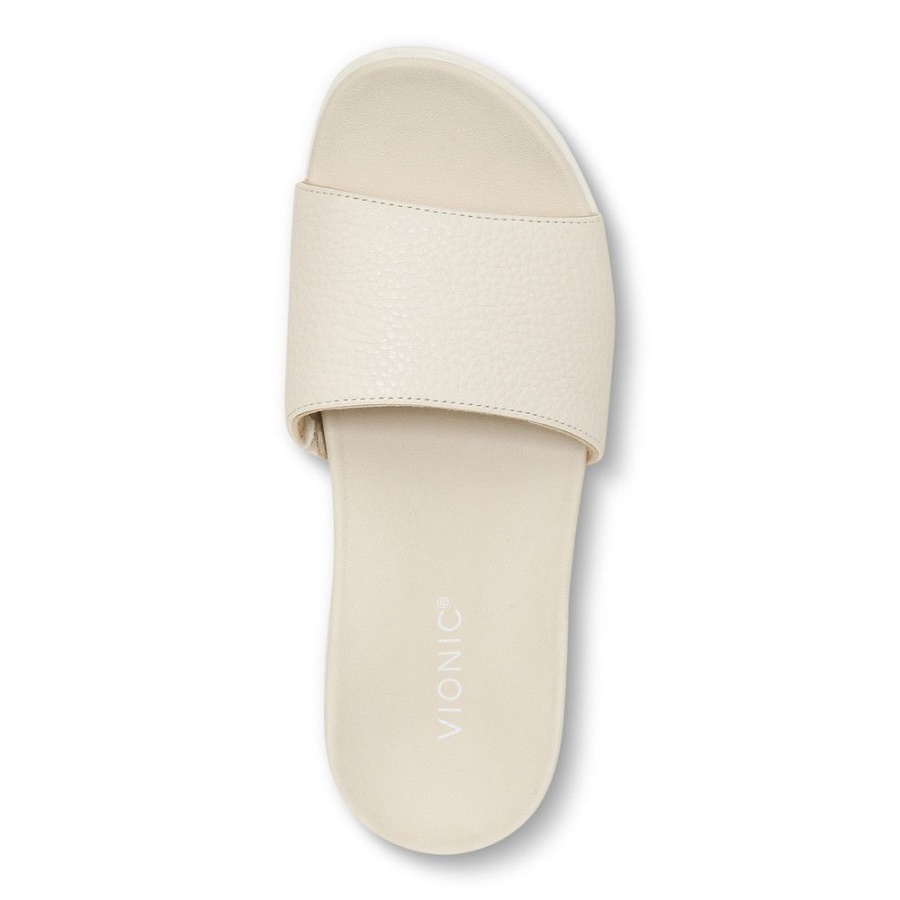 Cream Vionic Val Slide Sandal