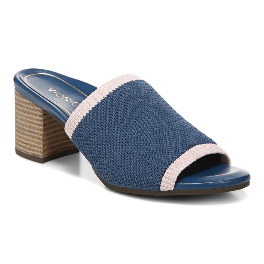 Dark Blue Fleur Heeled Sandal Vionic
