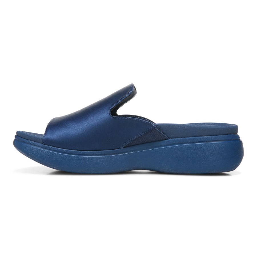 Dark Blue Satin Monica Platform Sandal Vionic