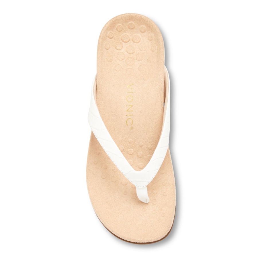 Dillon Toe Post Sandal White Croc Vionic