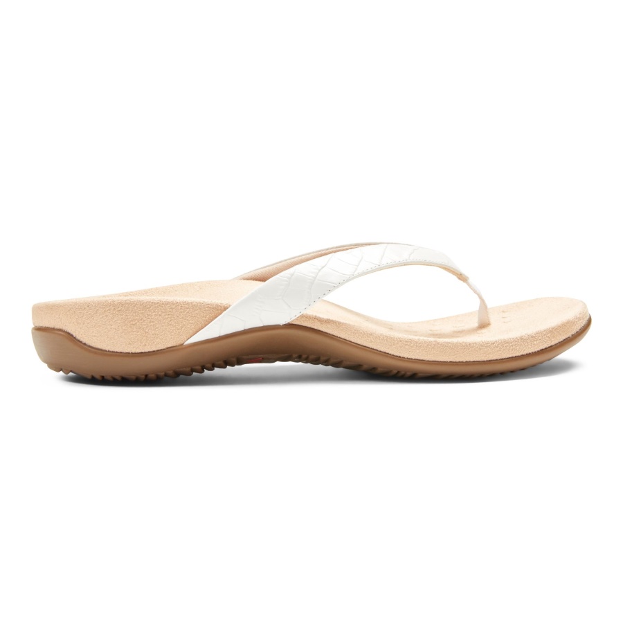 Dillon Toe Post Sandal White Croc Vionic