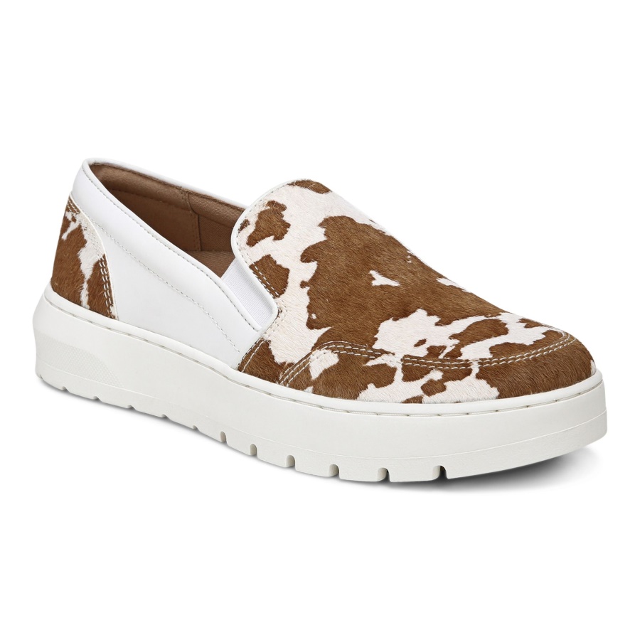 Dinora Slip On Brown Cow Print Vionic