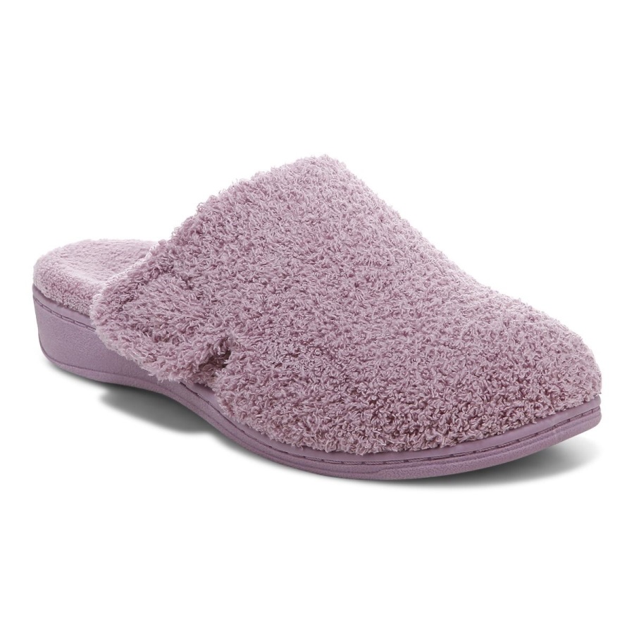 Dusk Curly Terry Vionic Gemma Mule Slippers