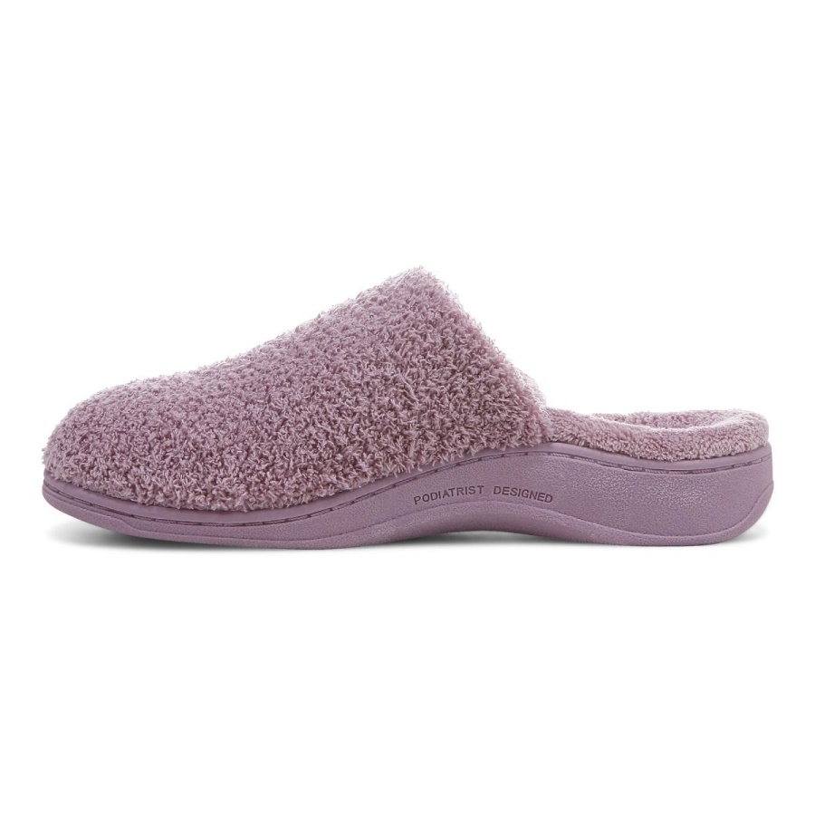 Dusk Curly Terry Vionic Gemma Mule Slippers