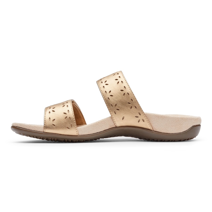 Gold Leather Randi Slide Sandal Vionic