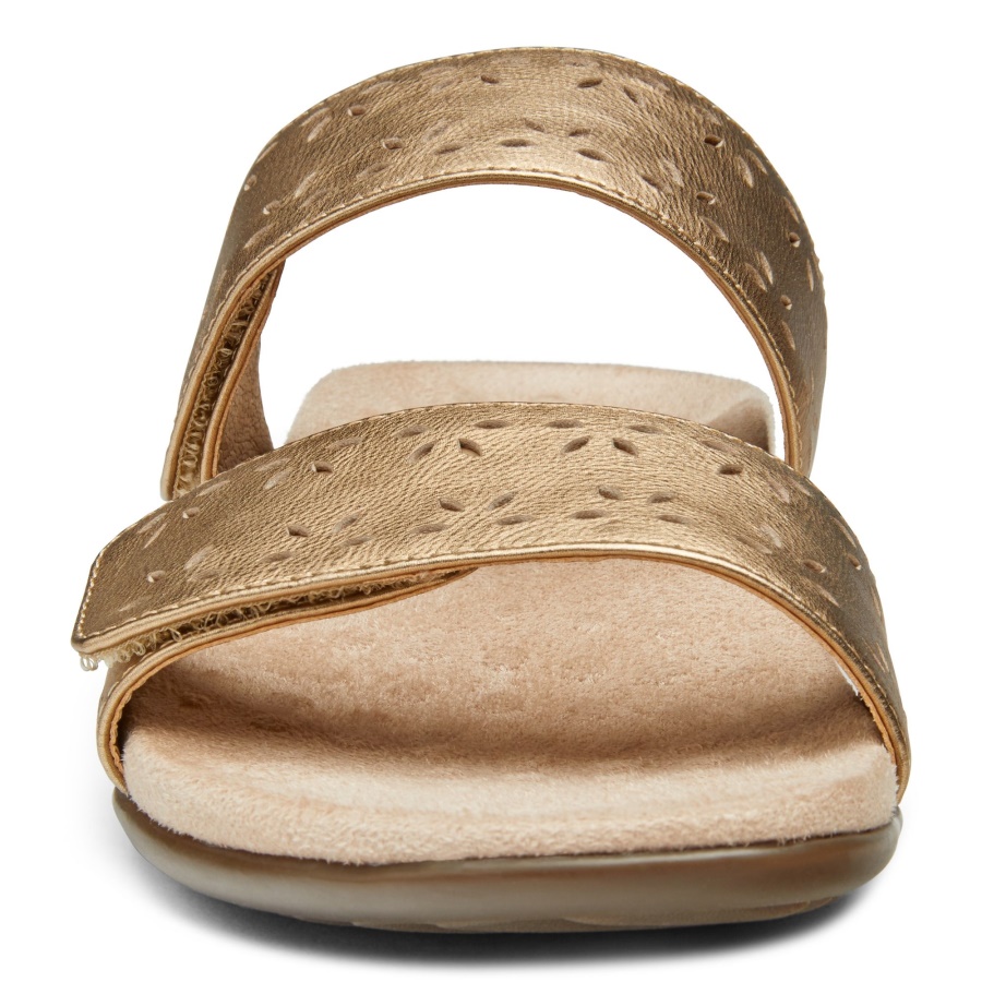 Gold Leather Randi Slide Sandal Vionic