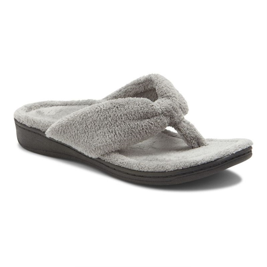 Gracie Toe Post Slipper Light Grey Vionic