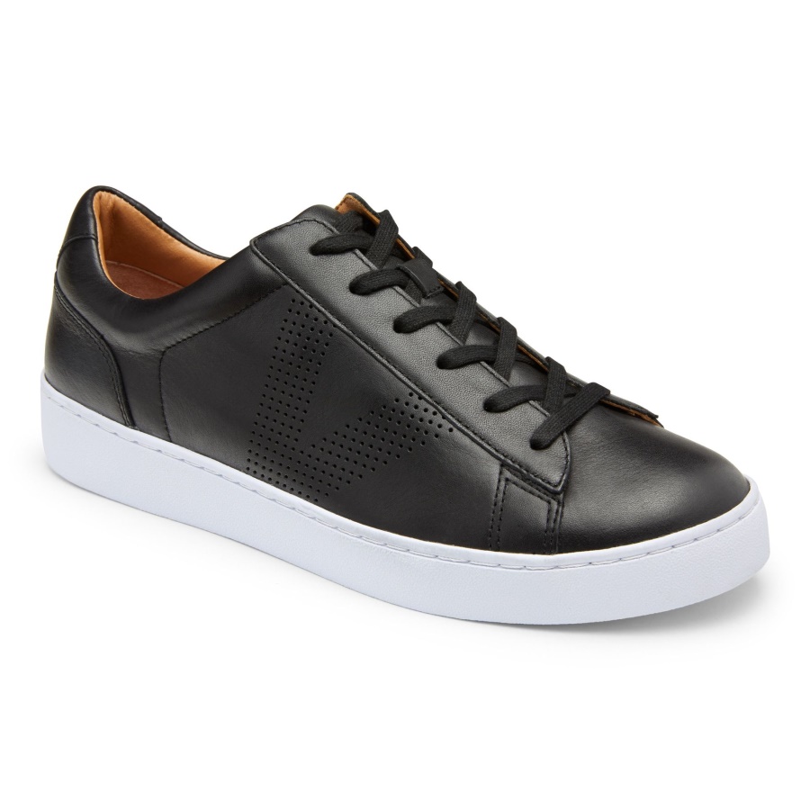 Honey Casual Trainer Vionic Black Leather