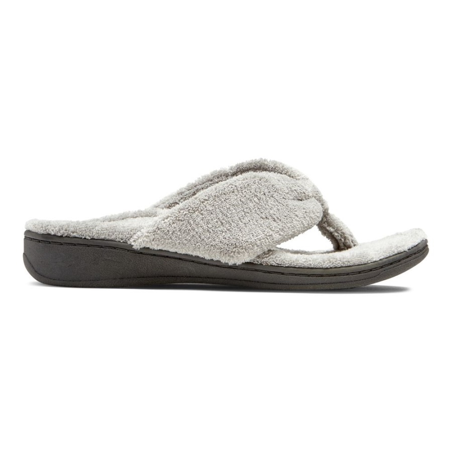 Light Grey Gracie Toe Post Slipper Vionic